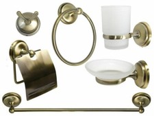 Set da bagno 6 pz metallo oro