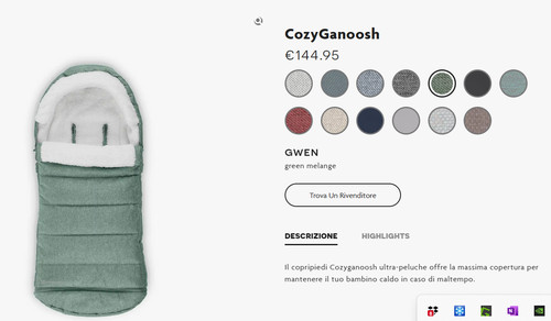 Uppababy cozyganoosh green - cozyganoosh,