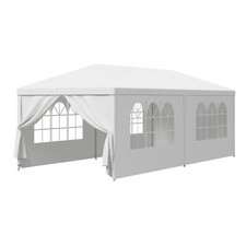 Gazebo 10 x 20' Tenda per Feste con 6 Pareti Laterali Matrimonio Baldacchino Catering Eventi Esterno