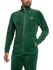 Sergio Tacchini Uomo Giacca da tuta Court Velour, verde