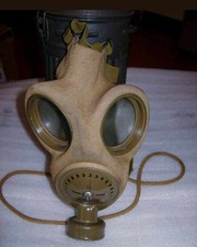 Maschera antigas con tubo porta maschera originale tedesca Luftschutz RL1 AUER. 