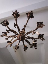 Lampadario vintage in ottone a