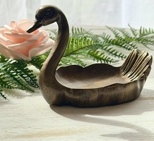 Statuina cigno oro legno stile
