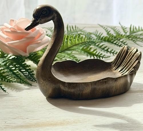 Statuina cigno oro legno - , stile