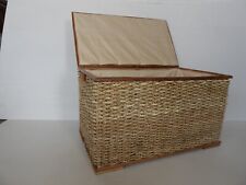 BAULE VIMINI RATTAN CM 75X44X45 H CORDONCINO DI BANANO PORTA BIANCHERIA FODERA