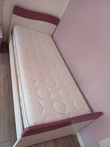 Comodino letto bianco - letto, bianco-rosa