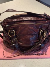 Borsa a mano FRANCESCO BIASIA in pelle bordeaux con finiture dorate