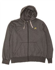 NIKE Felpa con cappuccio e zip uomo grande grigio cotone AZ10
