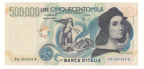 500000 lire raffaello decr - raffaello,