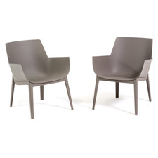 2 Poltrone Relax da Giardino in Polipropilene Resistenti Ergonomiche BETTY