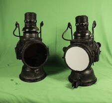 Antique 2 way Railroad Caboose Markers Couple - Coppia luci segnale treni - RARE