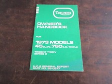 Triumph Trident T150V Serie 2 1973 Manuale d'uso Bordbuch