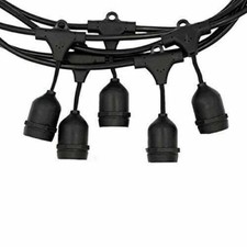 CATENA CORDONIERA LUMINOSA PER ESTERNO 10 METRI 10 LAMPADINE E27 CATENARIA