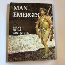 Vintage Man Emerges Book Mino Milani Cesare Colombi 1972 History Illustrated HC