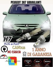 KIT FULL LED PEUGEOT 307 RESTYLING H7 6500K ABBAGLIANTE CANBUS 8000 LUMEN