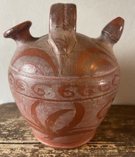 Botijo bottiglia brocca acqua argilla rossa terracotta spagnola vintage fatta a mano