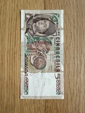 Banconota Repubblica Italiana 5000 Lire Antonello Da Messina