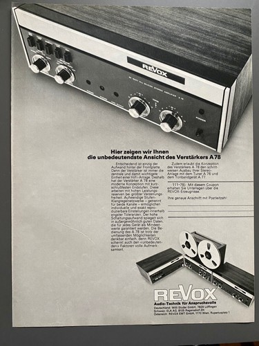 Amplificatore revox 1973 a78 - amplificatore,
