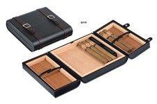 TRAVEL CIGAR CASE HUMIDOR DA VIAGGIO CON TRE VANI PORTASIGARI LUBINSKI Q115