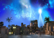 2.1X1.5M Sfondo Presepe Stella Di Natale Notte Mangiatoia Di Natale Fotografia S