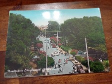 Cartolina mondragone Animata Villa Comunale Spedita 1963