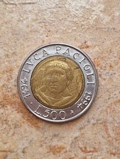 Moneta 500 lire Luca Pacioli