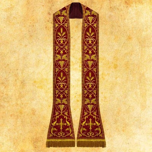 Stola romana ricamata - , marrone