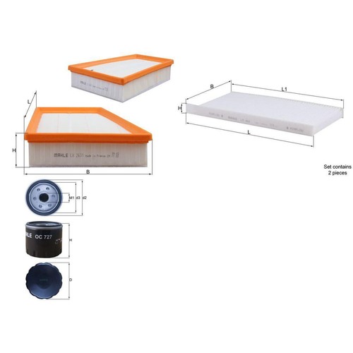 Set filtri knecht - di,