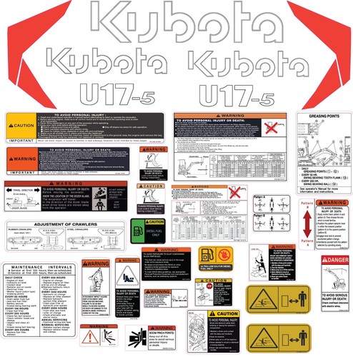 Adatto per kubota u17 - u17-5, kit
