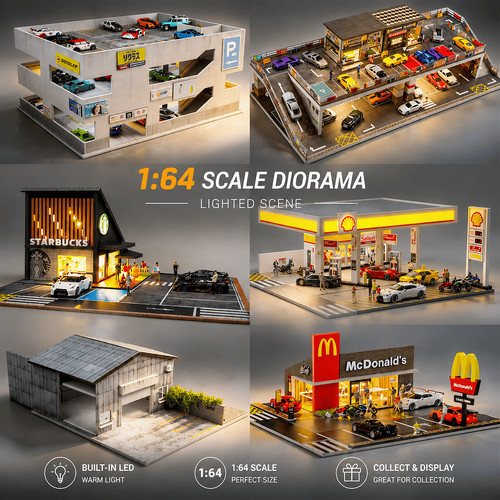 Diorama modello garage - diorama,
