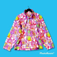 VINTAGE ROBE DI KAPPA CRAZY PATTERN PILE TRACKTOP L PARTY DISCO MULTICOLORE RARA