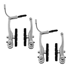 FRENI V-BRAKE 2 COPPIE PER BICI UNIVERSALE SET ALLUMINIO PINZA A V CON PATTINI