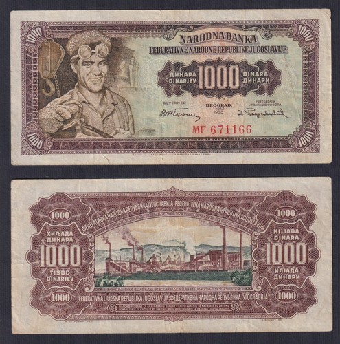 Banconota jugoslavia 1000 - jugoslavia,