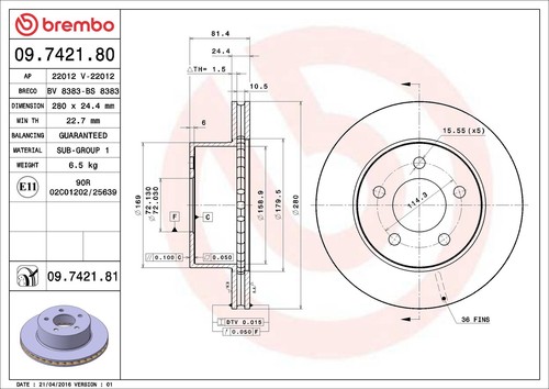 Dischi freno prime - freno, brembo