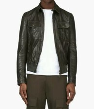 DSQUARED2 GIACCA PELLE OLIVA SCURA modello S74AM0427 taglia small prezzo consigliato - £1585