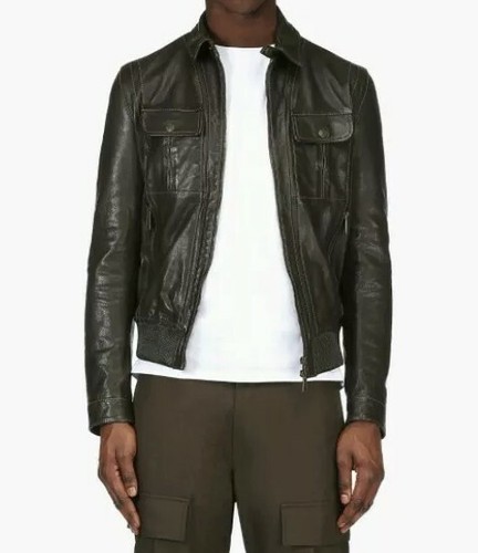 Dsquared2 giacca pelle oliva - dsquared2,