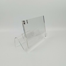 Vintage ESPOSITORE PER BIGLIETTI DOCUMENTI LIBRO IN Plexiglass VETRO ACRILICO