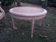 Tavolino rotondo stile Luigi XVI diam.75 cm con paglia di Vienna grezzo 