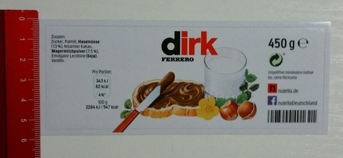 Adesivo sticker vetro - adesivo/sticker:, nutella