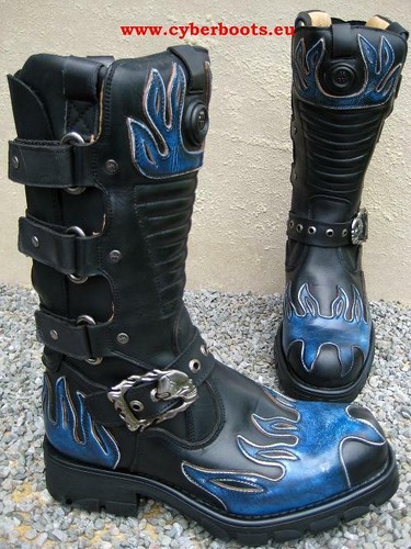 New rock gothic biker boots - new,