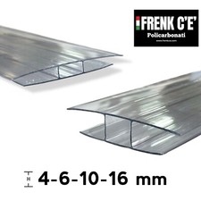 PROFILO  H  per la giunzione di lastre policarbonato alveolare e compatto