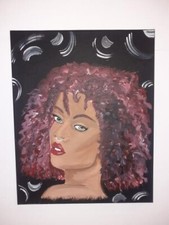 Quadro su tela africano nubiano riccio originale arte contemporanea collezionisti etnico