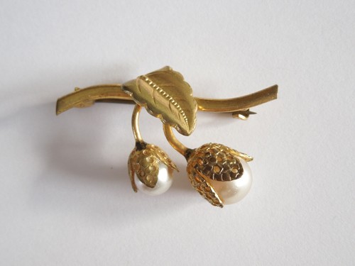 Messingfarbene vintage spilla - messingfarbene,