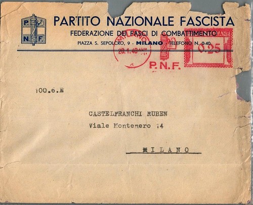 Storia postale busta - postale, partito