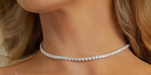Collana tennis 4mm taglio - collana,