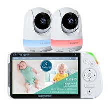 Babysense Baby Monitor 5.5" 1080p Full HD Schermo Split, Video Baby Monitor