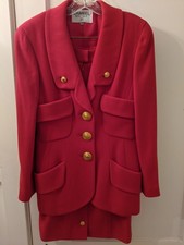 Autentica Tuta Chanel Donna Lana Rossa Vintage - Collezione 29 / Modello 20638