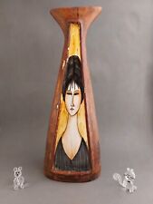 900 AMEDEO MODIGLIANI VASO ARTISTICO CERAMICA DI  DESIGN DIPINTO A MANO RITRATTO