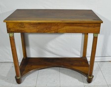 Antica console in noce massello, ottone - Epoca Impero, Prima Patina '800