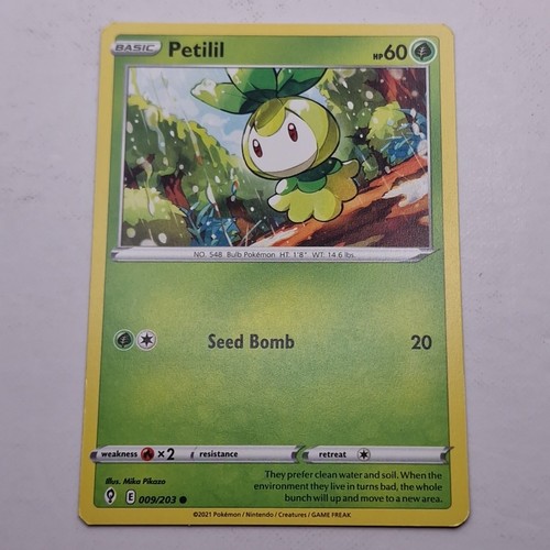 Carta pokémon petilil 009 - carta,